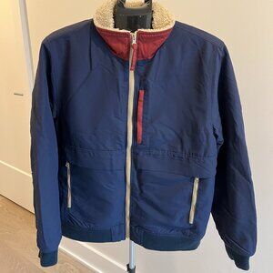 J. Crew Navy Bomber with Fleece Lining (Size Medium)